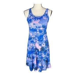 Columbia PFG UPF 50 Freezer Dress‎ Polka Purple Pink Floral Print Stretch Small